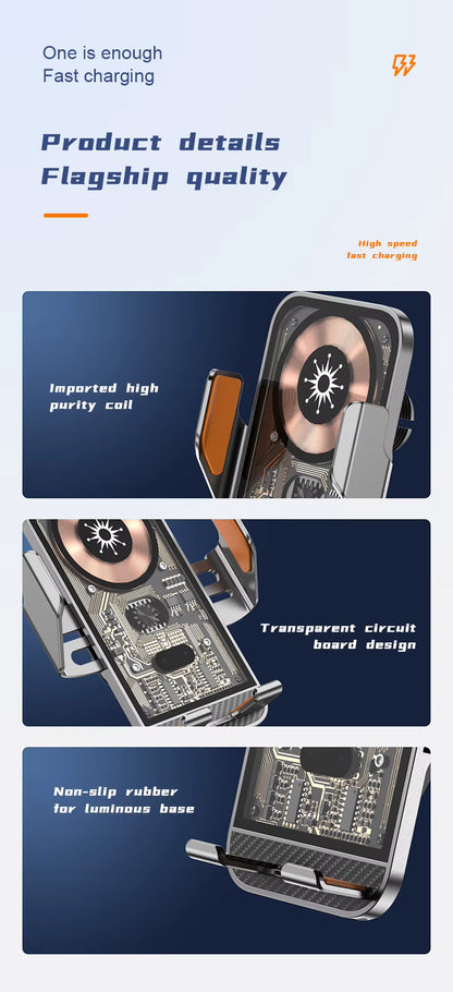 Αυτόματη Βάση Κινητού Αυτοκινήτου με Γρήγορη Ασύρματη Φόρτιση 20W (Αυτόματο Κλείδωμα)